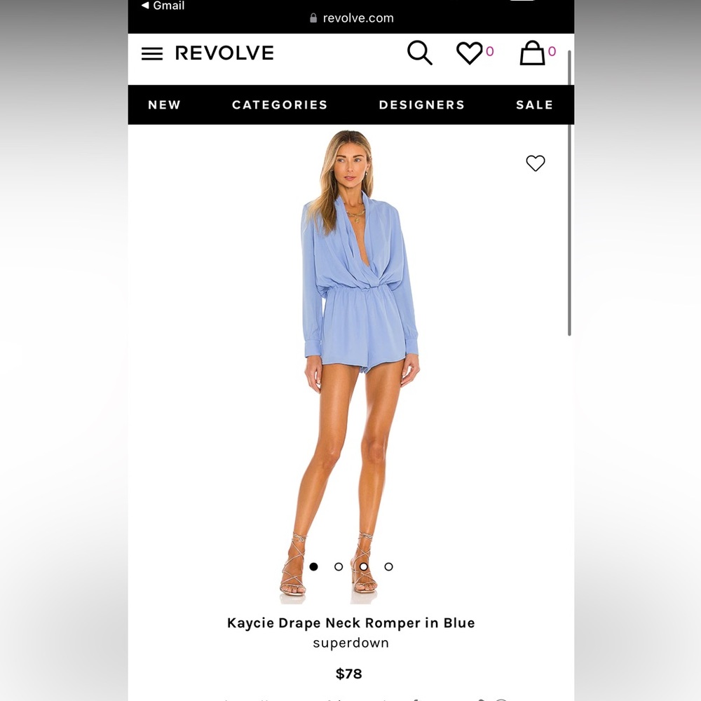 Revolve super down romper with tags